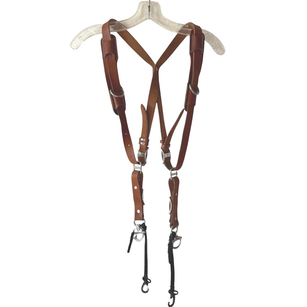 HoldFast Money Maker Camera Harness Small GUC Leather Dual Camera Strap USA